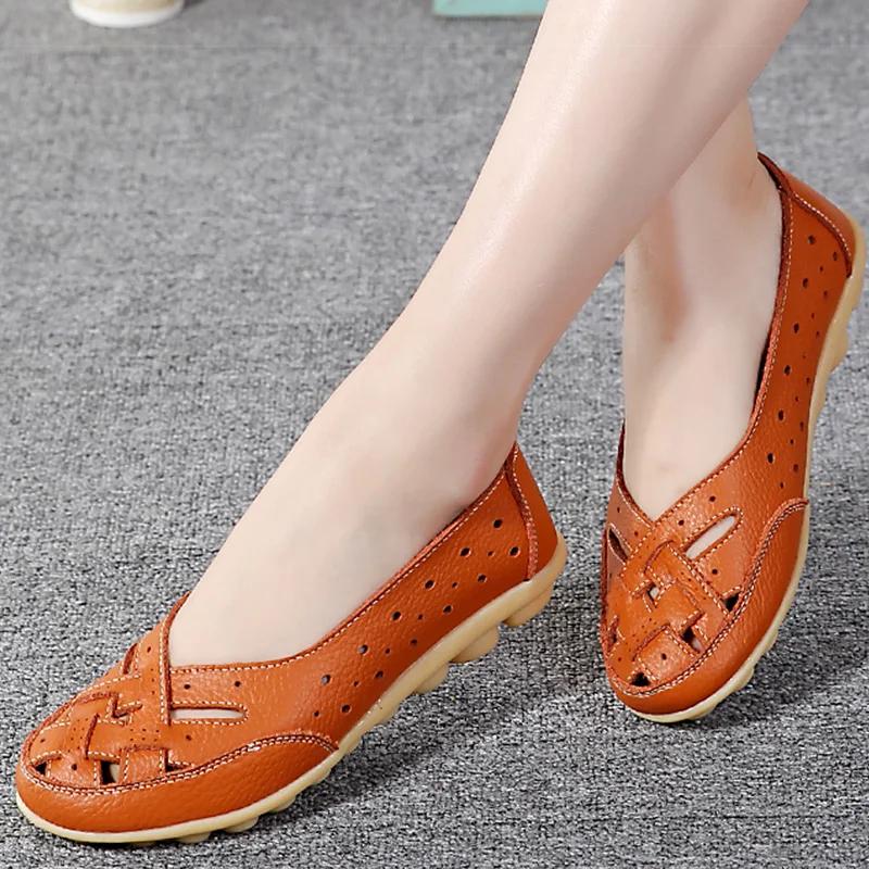 Fashion Women Flat Shoes 2025 New Breathable Leather Shoes For Women Loafers Soft Leather Flats Shoes  Casual