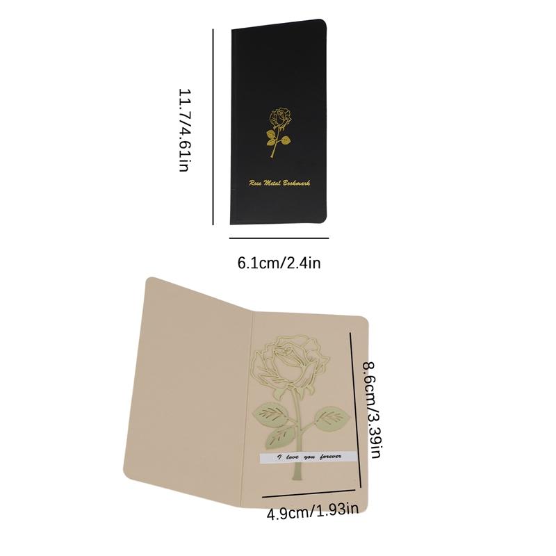 Electroplated Gold Rose Metal Bookmark for Book Paper Creative Items Lovely Korean Stationery Gift Valentine's Day