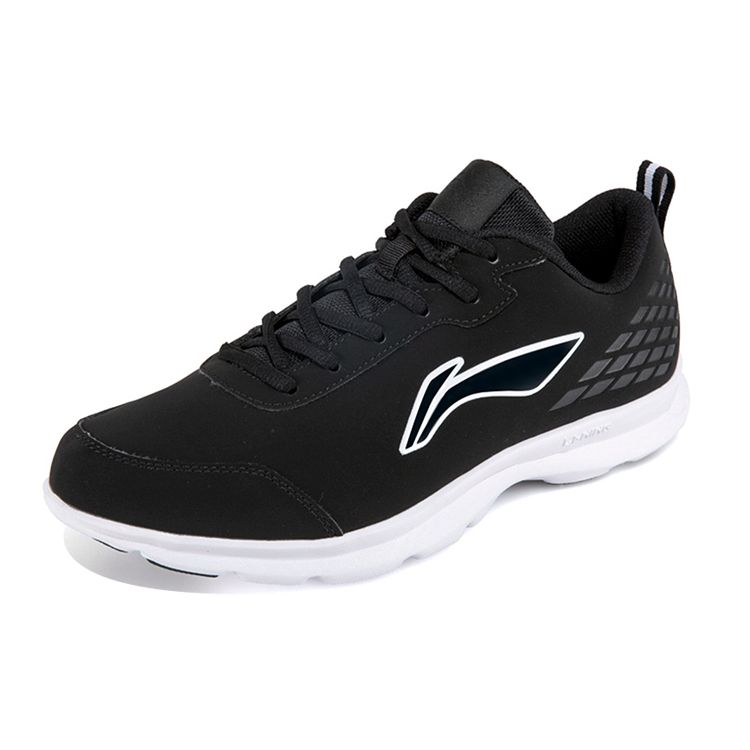Li Ning Low Top Running Shoes Unisex Sneakers Black White ARBN249-1