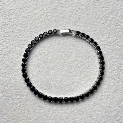Bracciale Tennis Unisex Hip-Hop Lusso Europeo & Americano con Zirconi - Accessorio Moda Ultra Flash da 4mm