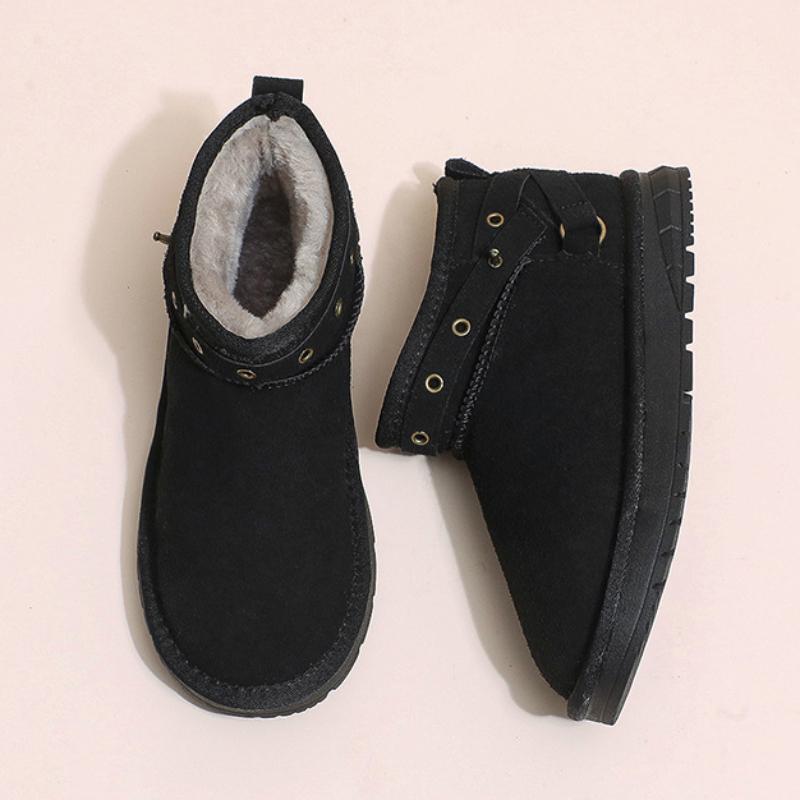 Women Flats Shoes Fur Loafers Women Winter Cotton Shoes Non-slip Warm Snow Boots Slip-on Plush Slippers Moccasins Ladies Shoes