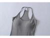 Yoga Workout Set: Slim-Fit Tank with Built-In Bra Pads & Elastic Spaghetti Straps + Flared Pants, Turned-Up Waist, Slimming & Draped