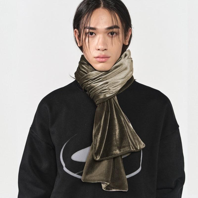 SEARCH410 Velvet Muffler Ash Khaki