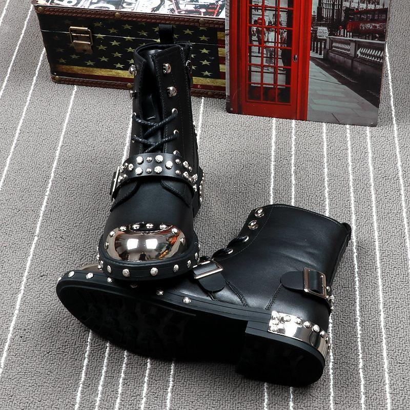 Primavera ed Estate Stivali da Uomo in Pelle Punk Stile Rivetto Metallo  Moto Martin Moda Alta Top Short Stivali da Uomo Vera Pelle acquista in modo  economico — spedizione gratuita, recensioni reali