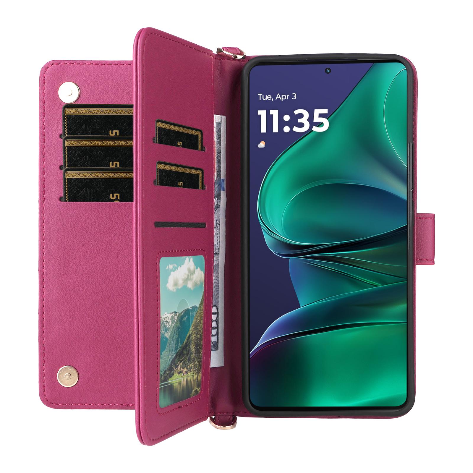 

For Motorola Edge 60 Stylus 5G/Moto G Stylus 5G (2025) Case with Shoulder/Wrist Strap Leather Phone Cover Stand Wallet Brown