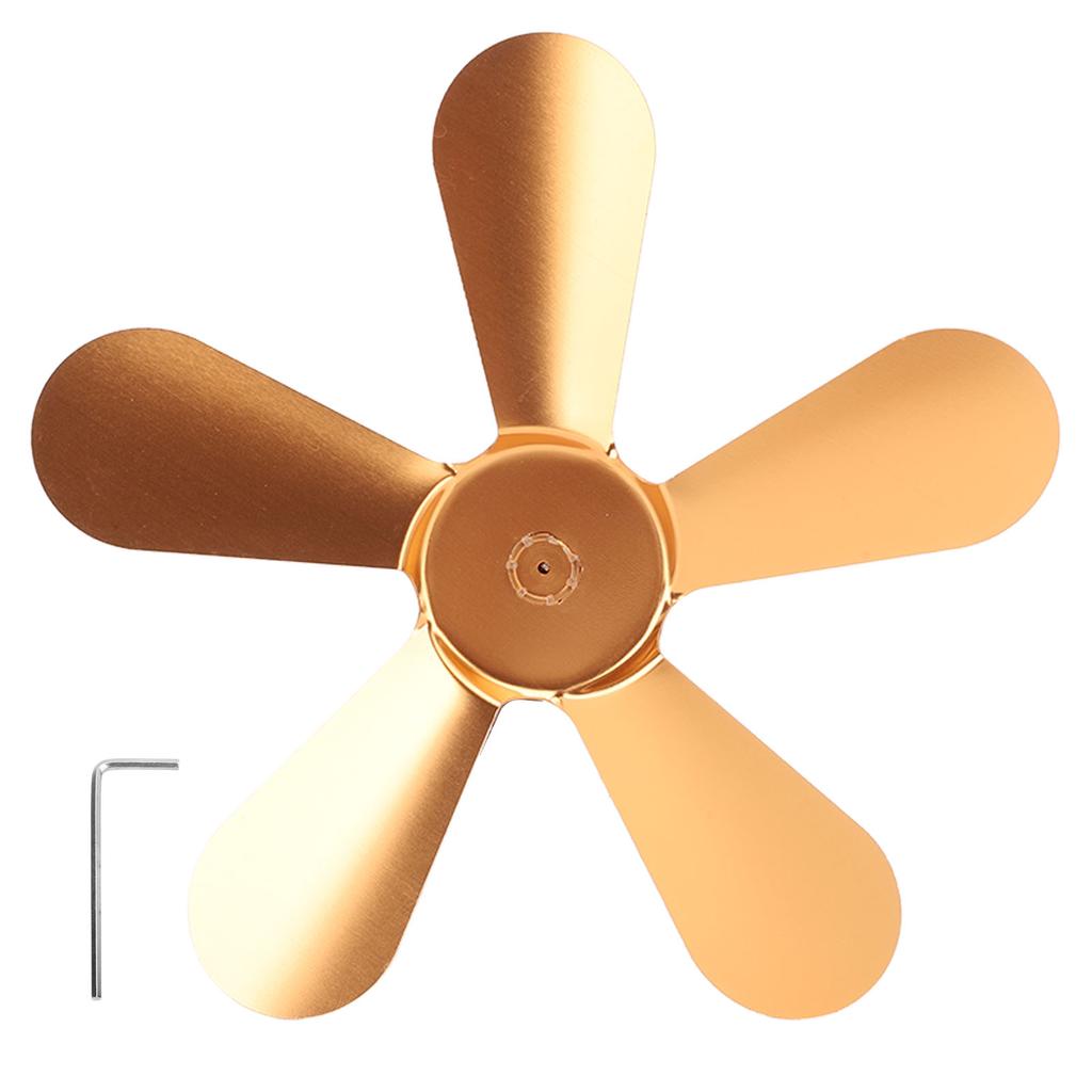 5 Pás Ventilador de Fogão Pás de Liga de Alumínio Alimentado a Calor Pás de Ventilador de Fogão Substituição para Lareira