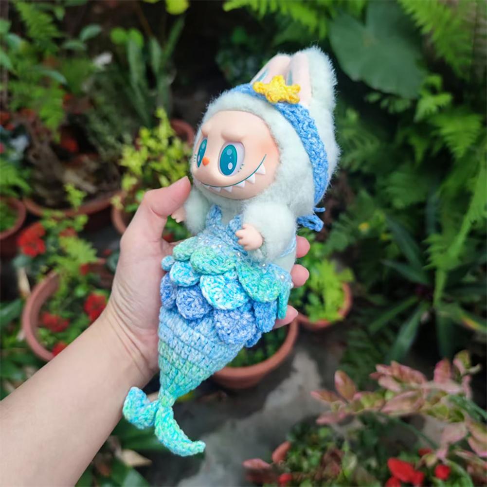For 17cm Labubu Doll Clothes Fashion Clothes Swimwear Mermaid Clothes Color Match Cherry Suit Dolls Accessories Cute Decoration Little Clothes