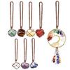 Seven-Color Natural Rough Stone Crystal Tree of Life Tassel Car Pendant Ornament