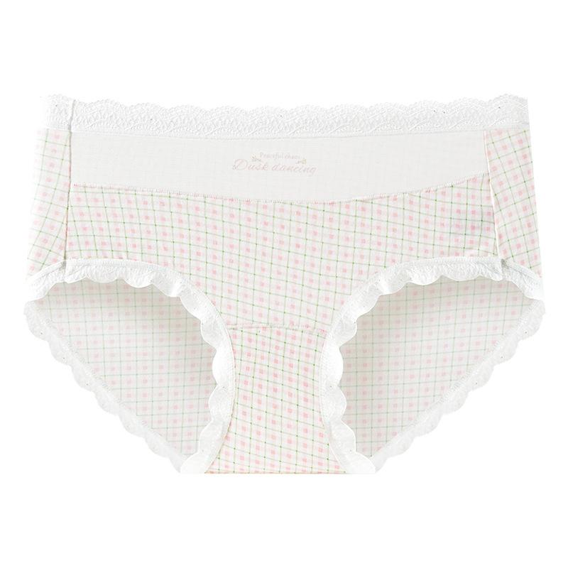 Women s New Summer Sweet Mg Pattern Hollow 10A Antibacterial Cotton Extended Crotch Waist Triangle Briefs L
