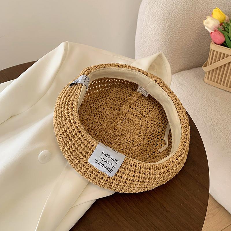 Summer Straw Fashionable Beret Hat For Adults In Assorted Colors With Airy Design
