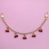 Temperament Glass Stone Red Cherry Chain Jewelry Bag Hanging Jewelry Bag Charm Bag Accessories