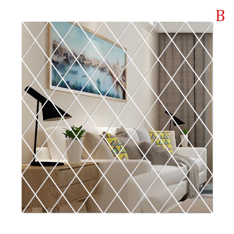 Diamond Spliced Stickers Self Adhesive Acrylic Mirror Sheets Wall Decals