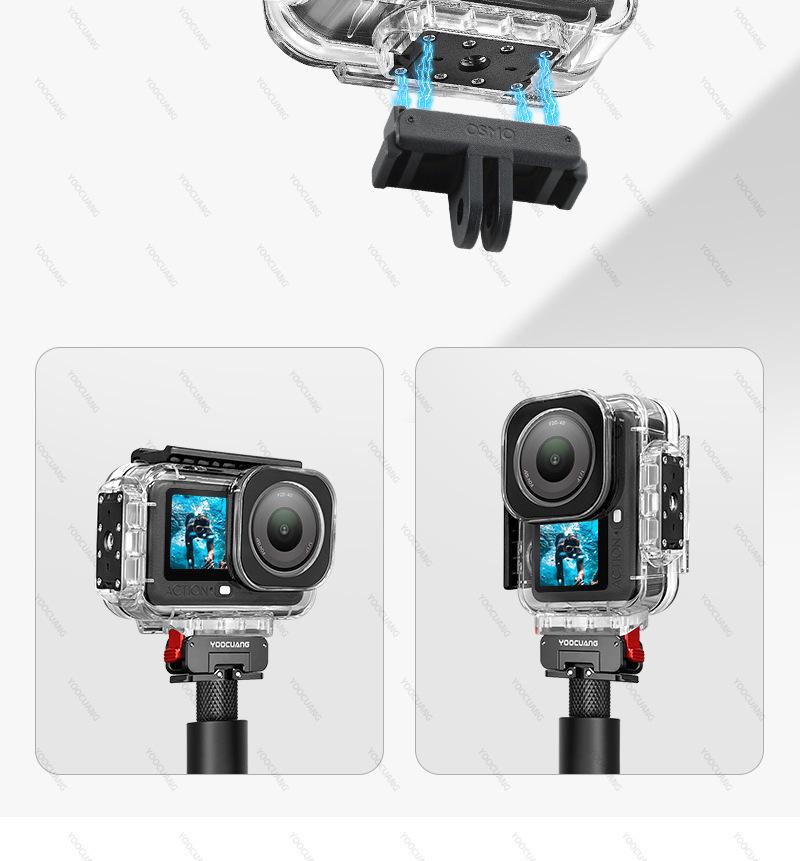 Magnetic Waterproof Case for DJI Action 6: 60m Deep Underwater Protective Cover with Vertical & Horizontal Quick Release