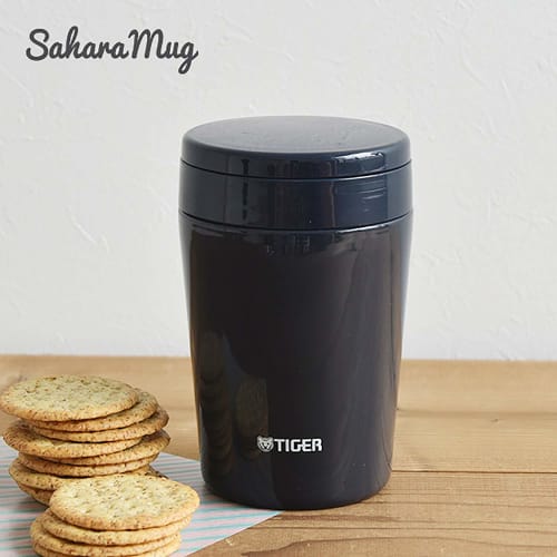 Tiger Vacuum Insulated Soup Jar, 380ml Capacity, Insulated Lunch Box, Wide Mouth, Round Bottom, Indigo Blue, MCL-B038-AI