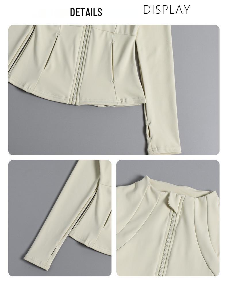 Women's Autumn Long Sleeve Zipper Yoga Jacket - Slim Fit for Running & Training