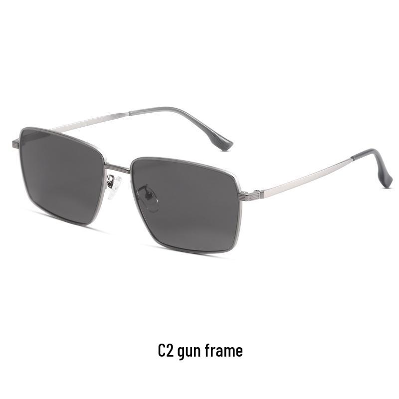 Men s Retro Metal Square Frame Polarized Sunglasses - Model 8701, UV Protection for Driving and Outdoor Activities