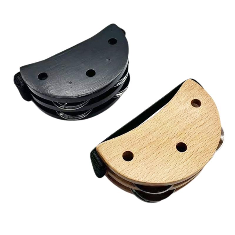 Fußschelle Perkussion Fuß-Shaker mit Stahlglöckchen Rhythmusinstrument