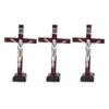 10pcs Wooden Cross Ornament with Stable Base Stand Decorative Cross for Churches Decoration Religious Tabletop Decor