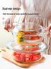 Wuhe 700ml Mikrowellen-Glasschüssel-Set mit Deckeln