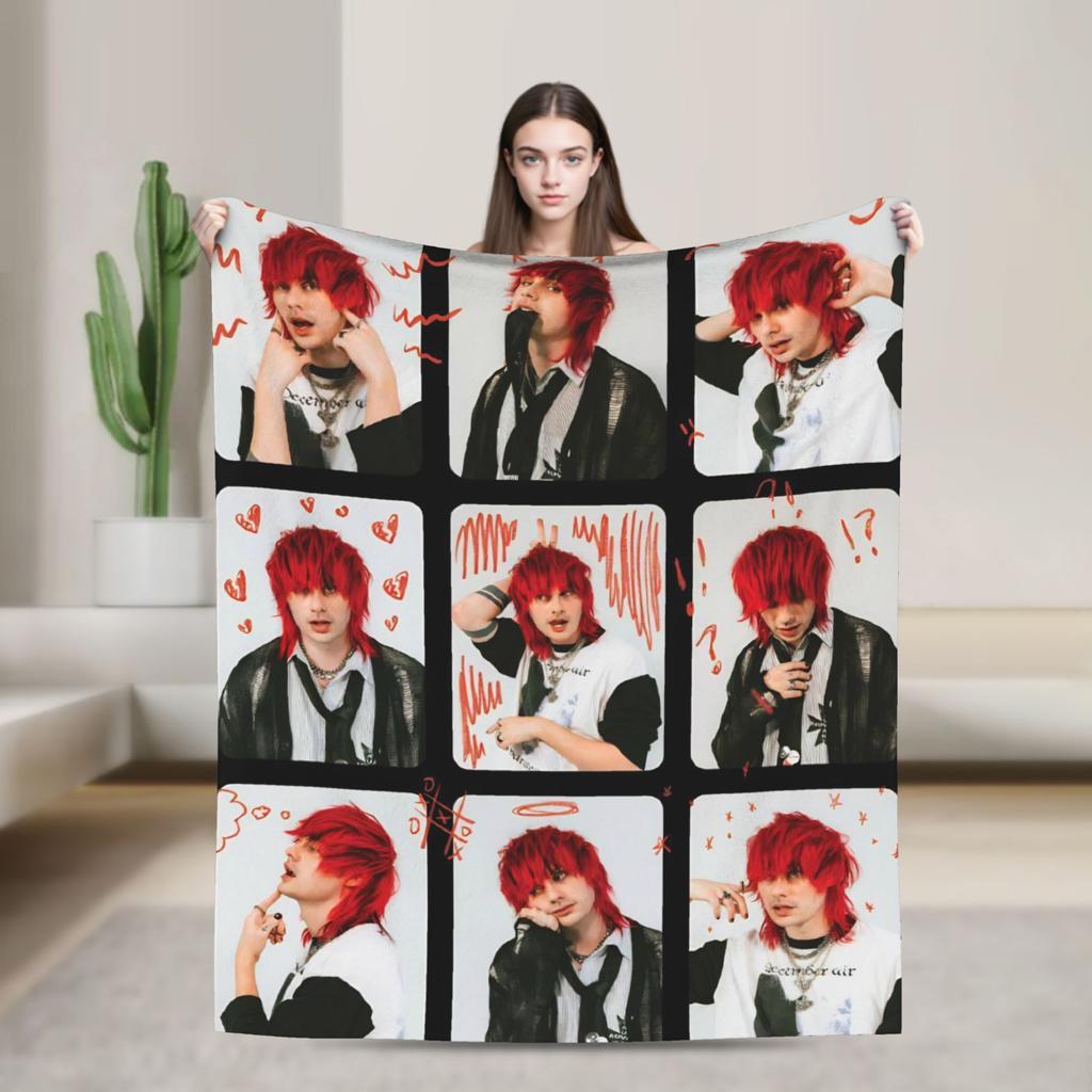 Michael Clifford 5 Second Blanket  Soft Novelty Plush Bedding Throws For Couch Chair Camping Flannel Bedspread Bed Cover
