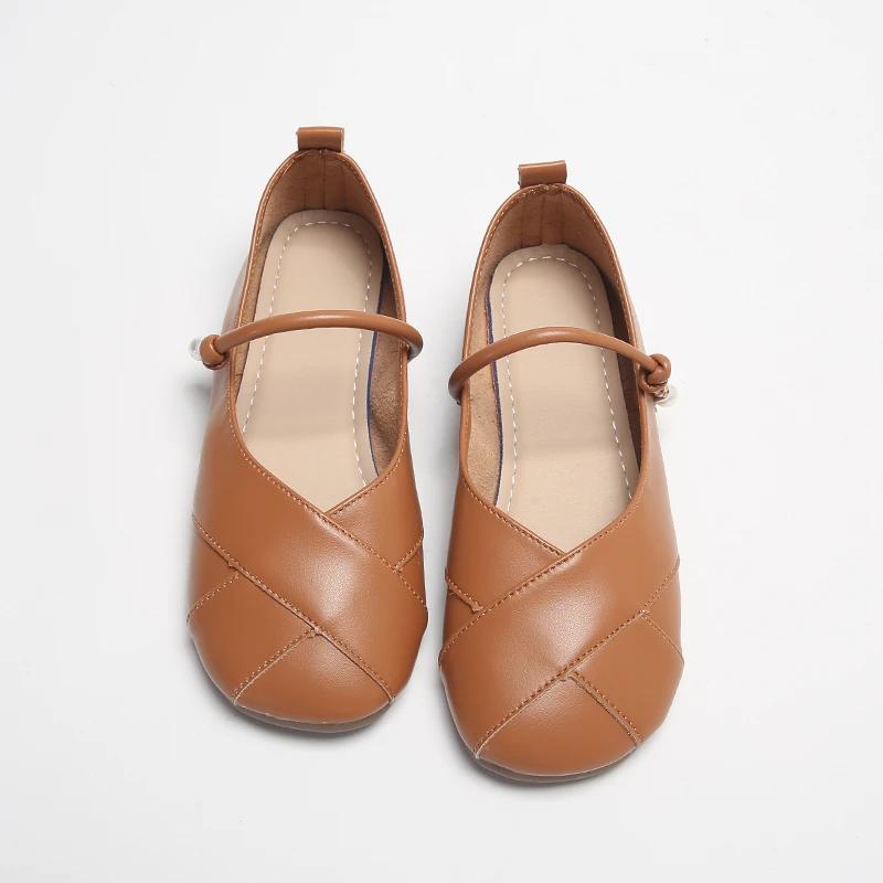 

Женские кожаные туфли-балетки 2024 Новая женская обувь на плоской подошве Весна Лето Мэри Джейн Повседневная обувь Ретро пряжка Сандалии с мелким вырезом 40 хаки