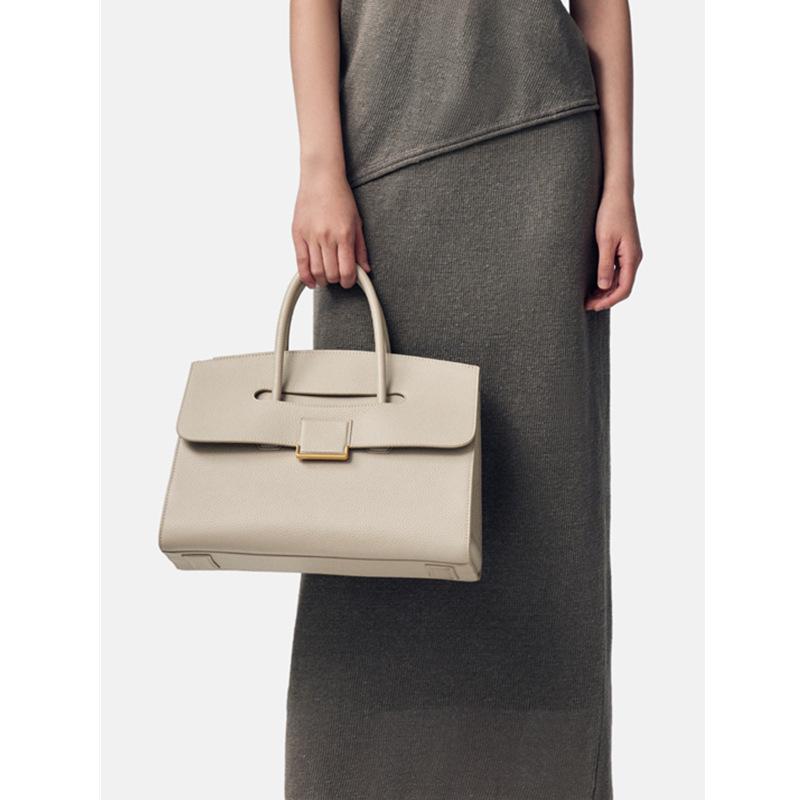Maletín de Cuero, Bolso Tote, Bolso de Mano de Gran Capacidad, Bolso de Mujer, Diseño de Nicho, Bolso Grande de Cuero para Viajes de Negocios