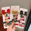 5Pcs/Set  Christmas Hair Clip Hair Tie Children Christmas Gifts Cute Santa Claus Snowman Elk Hair Accessories