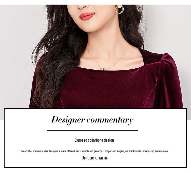 Elegantes einärmeliges Retro-Samt-Bodycon-Meerjungfrauenkleid - Herbst 2025 Kollektion