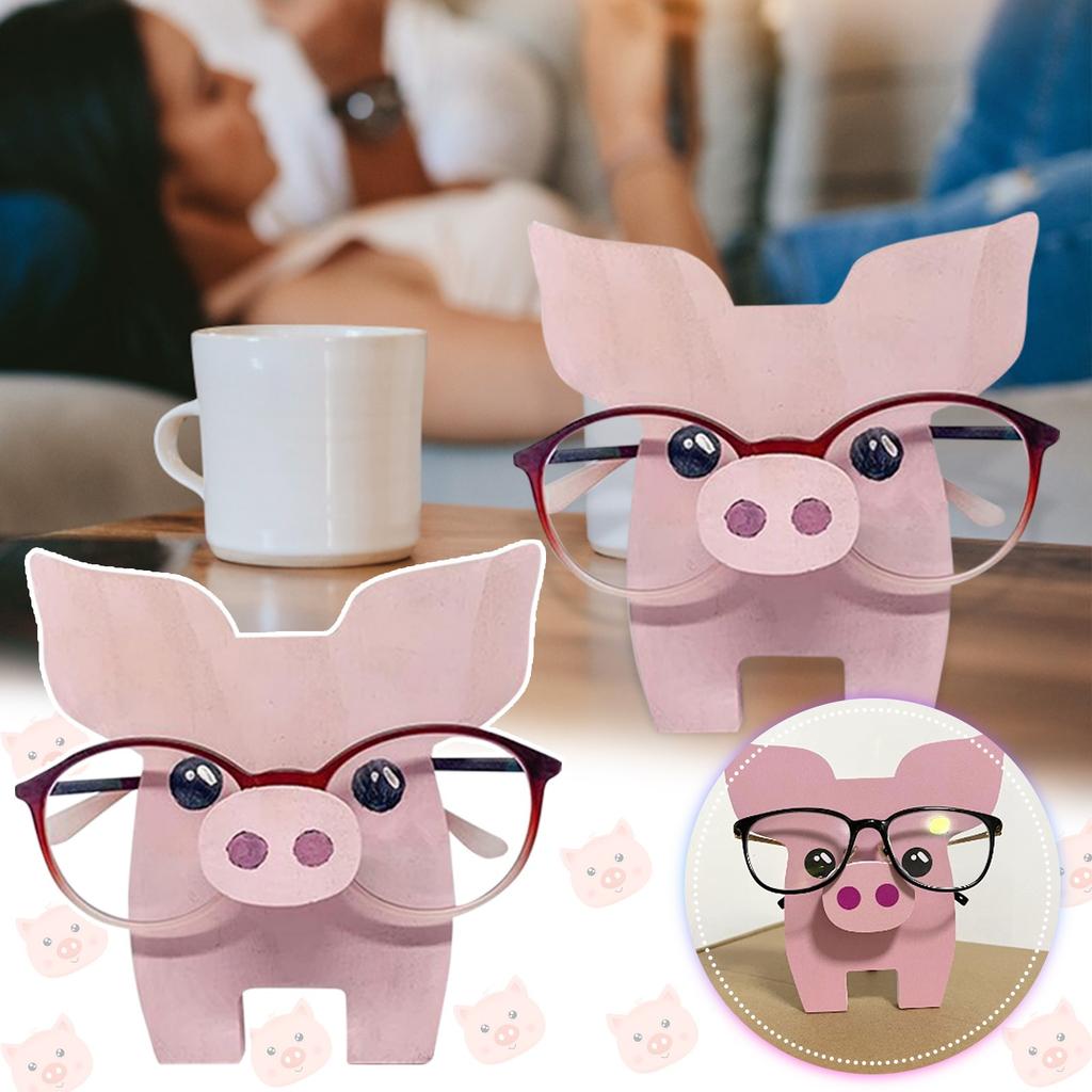 Home  Desk Decoration Pig Head Wooden Animal Spectacle Frame