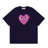 Japanese trendy brand heart-print short-sleeve T-shirt, unisex loose couple's summer casual daily versatile top