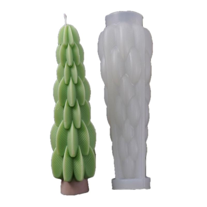 Christmas Tree Shape Silicone Mold for Making Candle Soap Christmas Pillar Candle Silicones Mould For Holiday Decoration