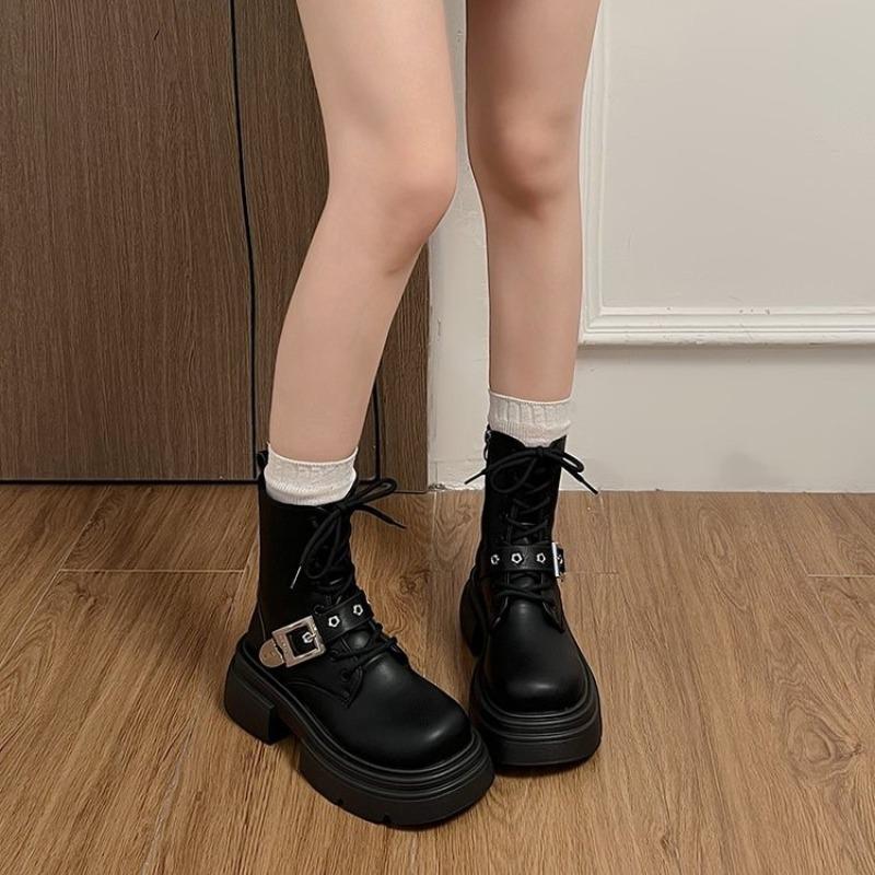 Platform Women's  Autumn New Versatile Retro Boots