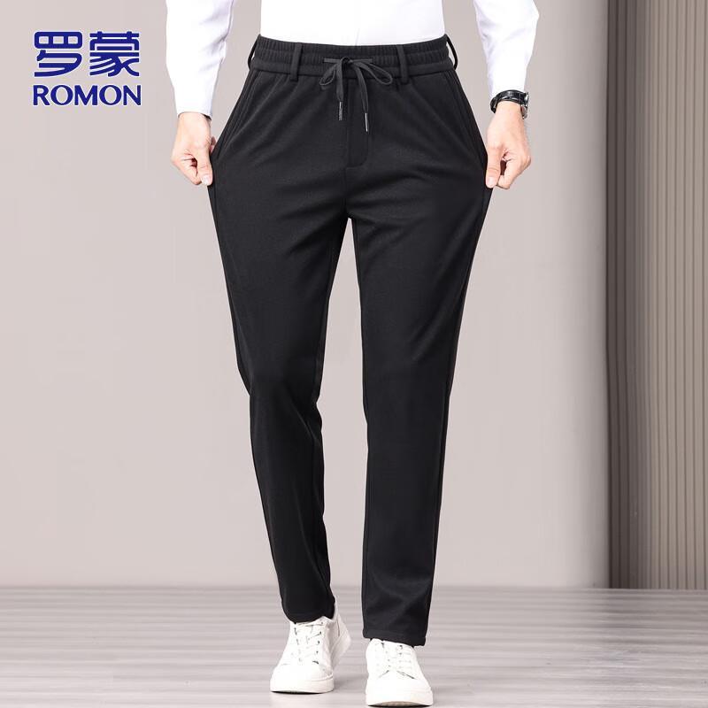 ROMON Men's Business Casual Straight Trousers
