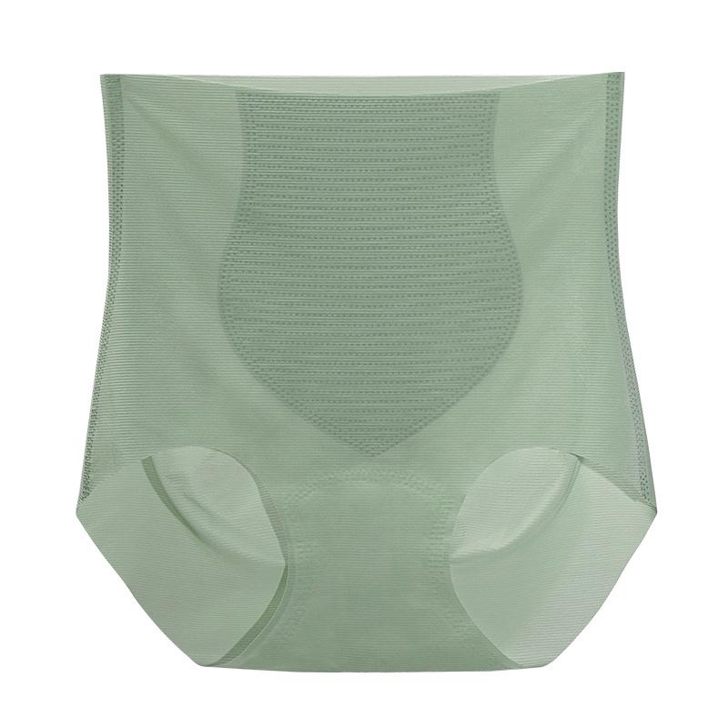High Waist Ice Silk Seamless Tummy Control Yoga Panties with Antibacterial Crotch and Hip Lift