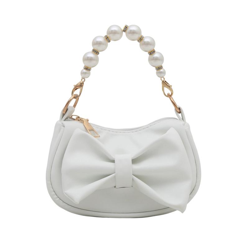 Bow Mini Handbag Fashionable and Versatile Mini Bag New Korean Version Pearl Bow Bags Casual Handbag Exquisite Zipper Cute Bag