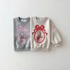 Embroidered Bow Bunny Hoodie for Little Girls - Autumn Pullover Top