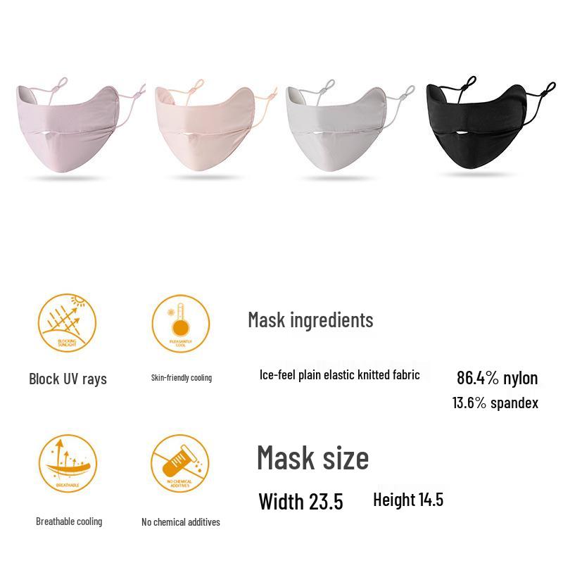 Ono Blush High-End Facekini: Ice Silk UV Protection, Breathable Sunscreen Mask with Eye Corner Shield for Women