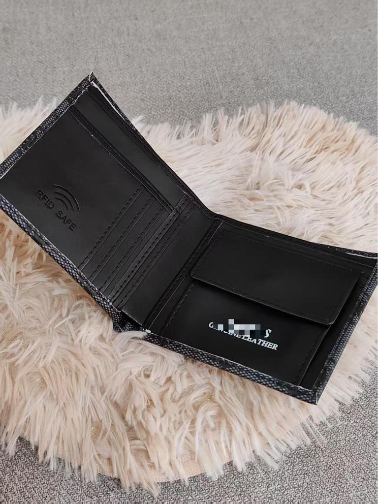 Herren Trendy Kurzes Leder Portemonnaie mit Multi-Kartenfächern und Reißverschluss