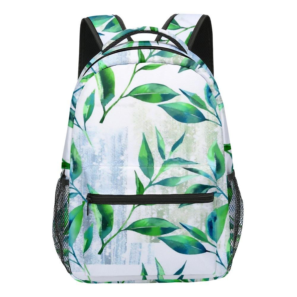 Cartoon Novelty Kpop Youthful School Bags Unisex Leaves Travel Bags 3D Print Oxford Waterproof Notebook Shoulder Backpacks