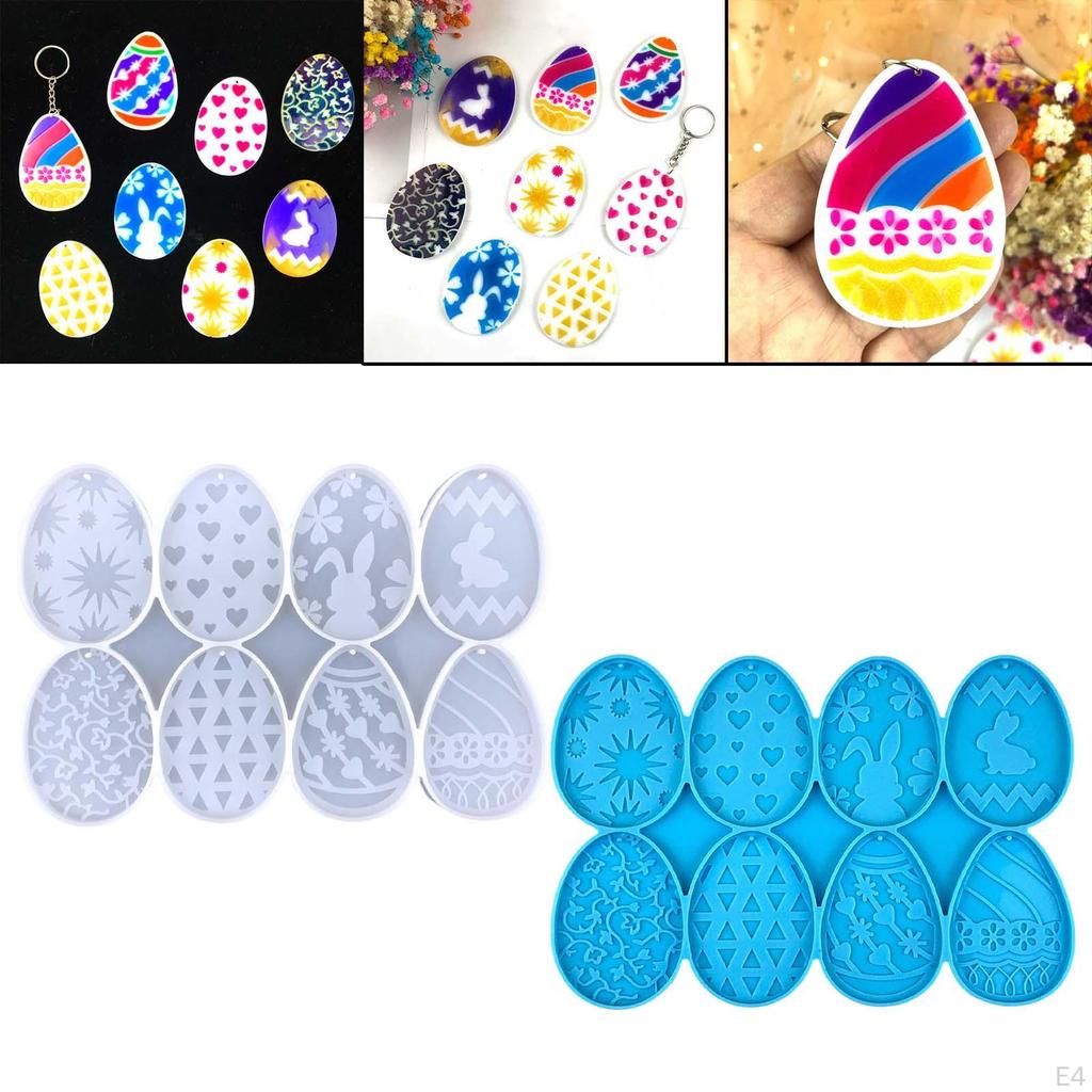 Easter Egg Shape Silicone Key Pendant Model Resin Casting DIY Crafts Handcraft