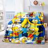 Kawaii Donut Pattern Blanket, The Simpsons Travel Flannel Blanket, Warm Blanket for Sofa Beds, Holiday Gift.