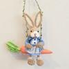 Handwoven Straw Bunny on Swing Easter Spring Home Decor Christmas Ornament Unique Gift Nursery Shelf Decor Farmhouse Crafts