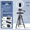 2025 Multi-Camera Mobile Phone Streaming Tripod with Fill Light and Storage Tray