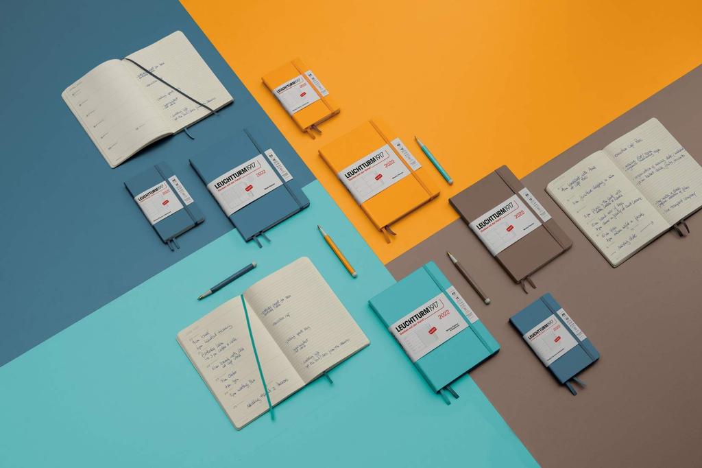 Leuchtturm Horizontal Stone Officially Imported Notebook, A5, Ruled, Blue, 363335,