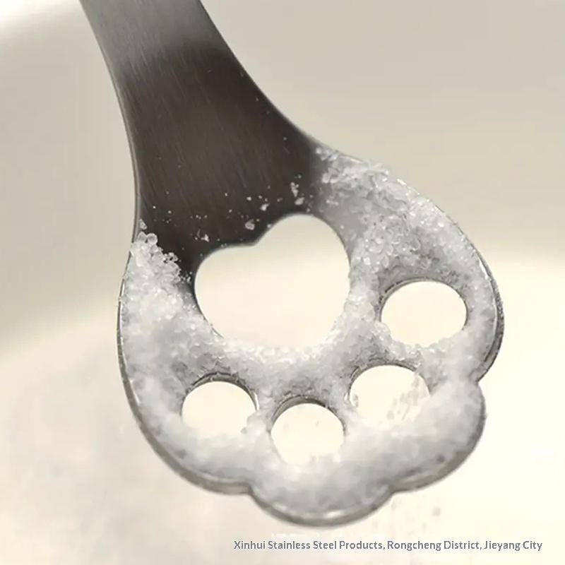 Stainless Steel Cat Claw Cookie Scoop Hollow Design Coffee Dessert Mixing Spoon Cake Dessert Spoon Kitchen Baking Gadgets