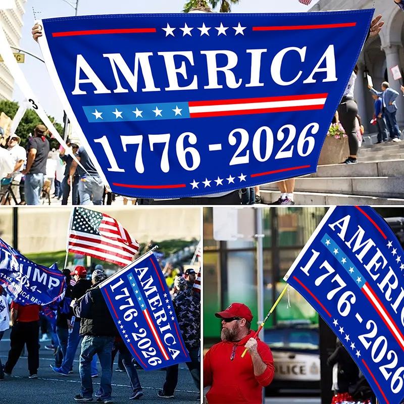 Bandiera Commemorativa del 250° Anniversario della Nascita dell'America Striscione Patriottico USA per il Giorno dell'Indipendenza Regalo da Collezione Storica 90x150cm