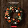 Handmade PVC Christmas Wreath Hanging Ornament Indoor Small Pine Needle Cones with Upside Rattan Bow Pendant Indoor Decorations