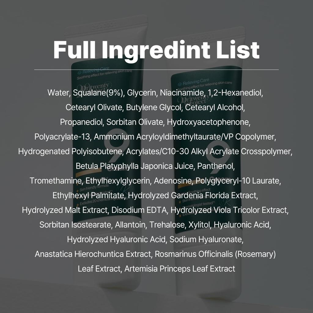 Nine Cream 50ml Mugwort Soothing Emulsion for and Rough Skin Dr.twentyproject (9 Creams) Sensitive, Dry,