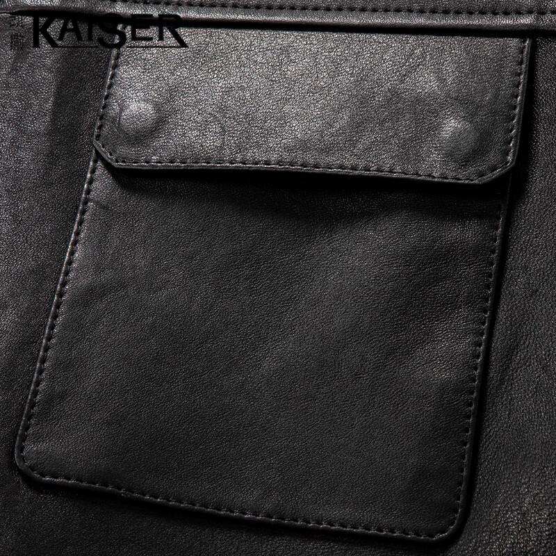 KAISER Men's Lambskin Leather Moto Jacket