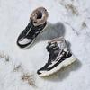 Anta Kids Synthetic Leather Mesh Thick Cotton Shoes Warm Wear-Resistant Non-Slip High-Top Boots Kids Boots Black Granule-Beige A12446926-2